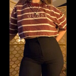 Guess Striped Cropped Tee